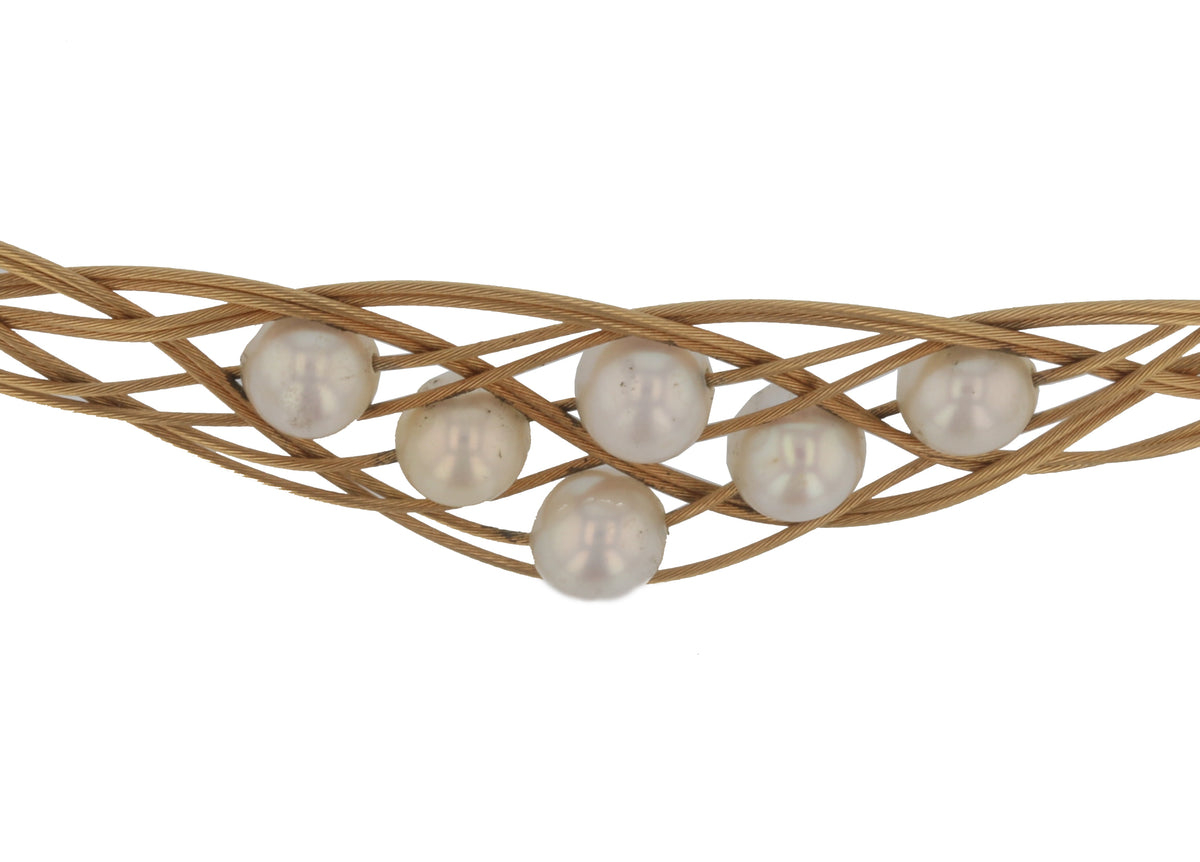 18KT Yellow Gold Pearl Necklace Length 16