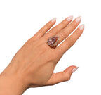 14KT Rose Gold 10.43ctw Morganite Diamond Cocktail Ring Size 6.5