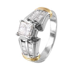 14KT Two Tone Gold 1.50ctw Diamond Engagement Ring Size 6.5