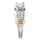 14KT Two Tone Gold 1.50ctw Diamond Engagement Ring Size 6.5