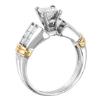 14KT Two Tone Gold 1.50ctw Diamond Engagement Ring Size 6.5