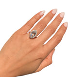 14KT White Gold 4.4ctw Aquamarine Diamond Ring Size 6.5