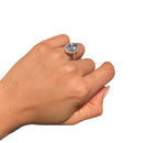 14KT White Gold 4.4ctw Aquamarine Diamond Ring Size 6.5