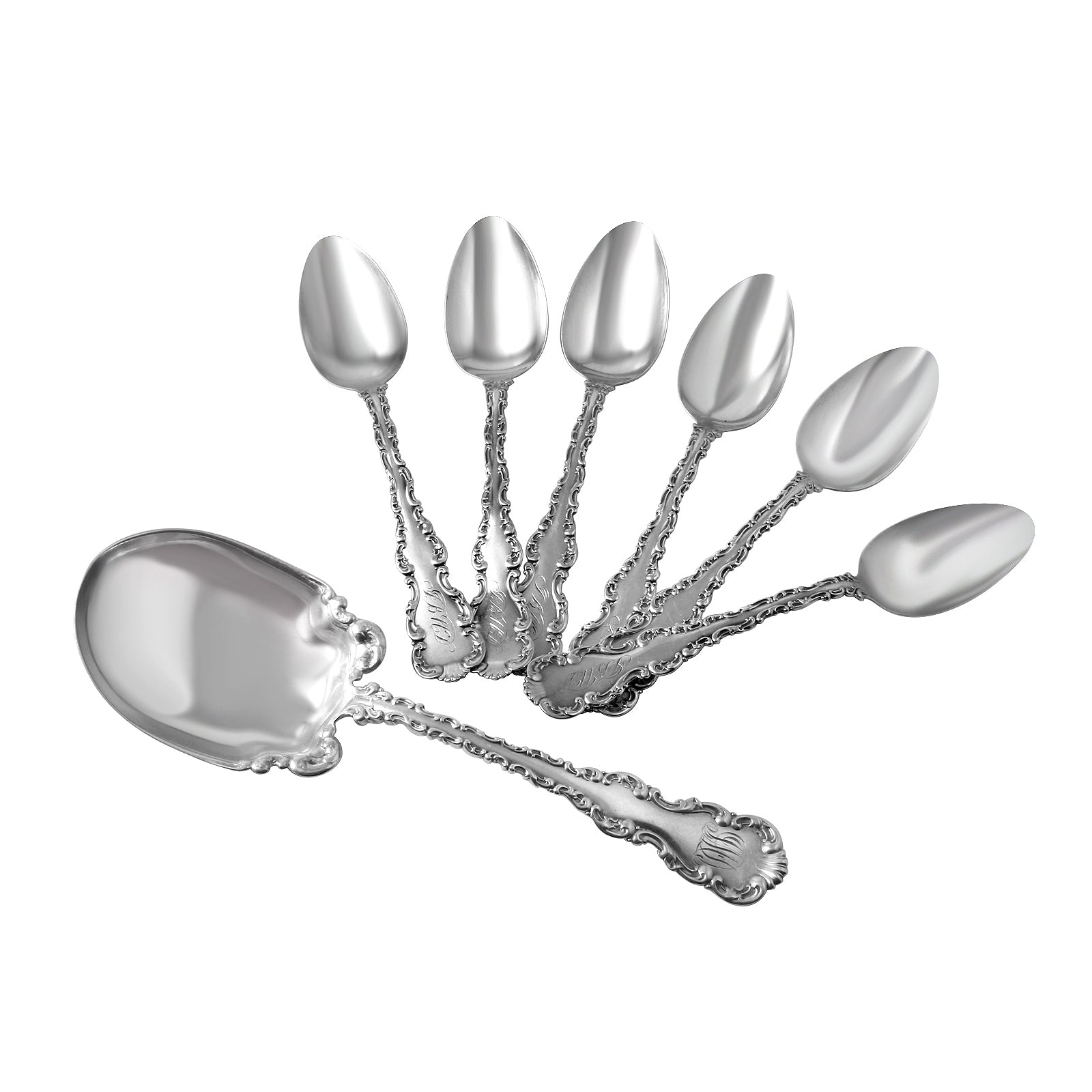 WHITING DIVISION Louis XV Sterling Silver Teaspoon and Preserve Set