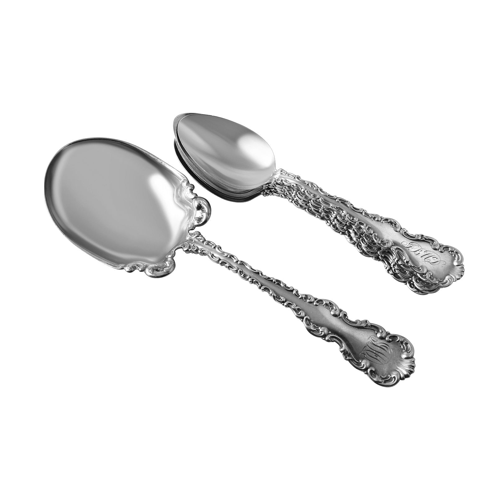 WHITING DIVISION Louis XV Sterling Silver Teaspoon and Preserve Set