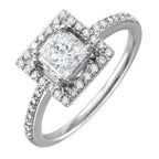 14KT White Gold 1.12ctw Princess Cut Diamond Engagement Ring Size 6.5
