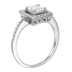 14KT White Gold 1.12ctw Princess Cut Diamond Engagement Ring Size 6.5