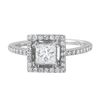 14KT White Gold 1.12ctw Princess Cut Diamond Engagement Ring Size 6.5