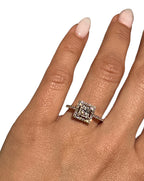 14KT White Gold 1.12ctw Princess Cut Diamond Engagement Ring Size 6.5