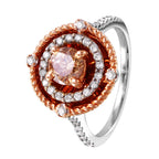 14KT White and Rose Gold 1.16ctw Round Diamond Engagement Ring Size 6.5