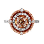 14KT Two Tone Gold 1.16ctw Diamond Engagement Ring Size 7