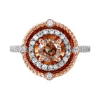 14KT White and Rose Gold 1.16ctw Round Diamond Engagement Ring Size 6.5