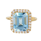 14KT Yellow Gold 6.40ctw Topaz Diamond Cocktail Ring Size 7