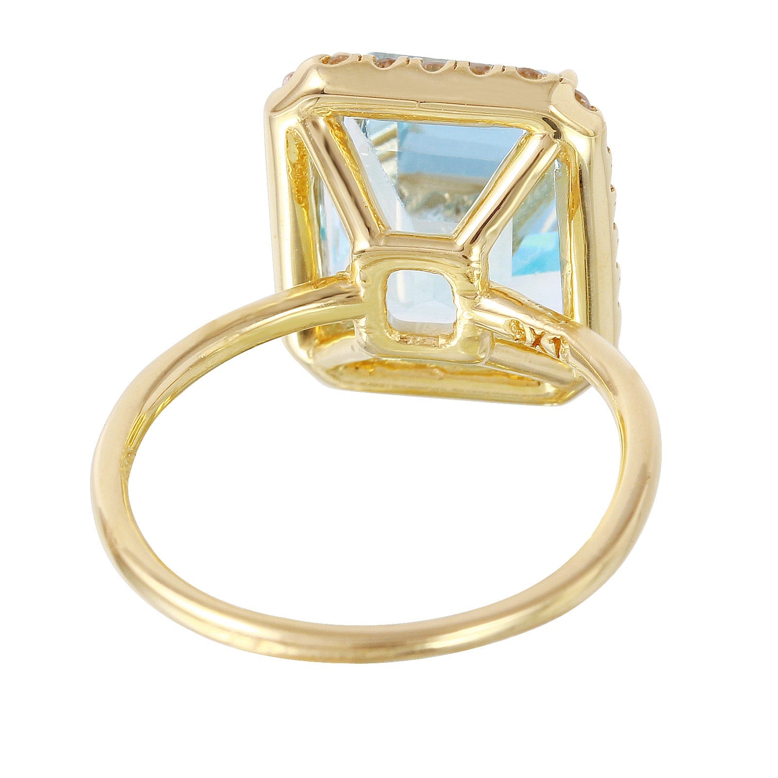 14KT Yellow Gold 6.40ctw Topaz Diamond Cocktail Ring Size 7