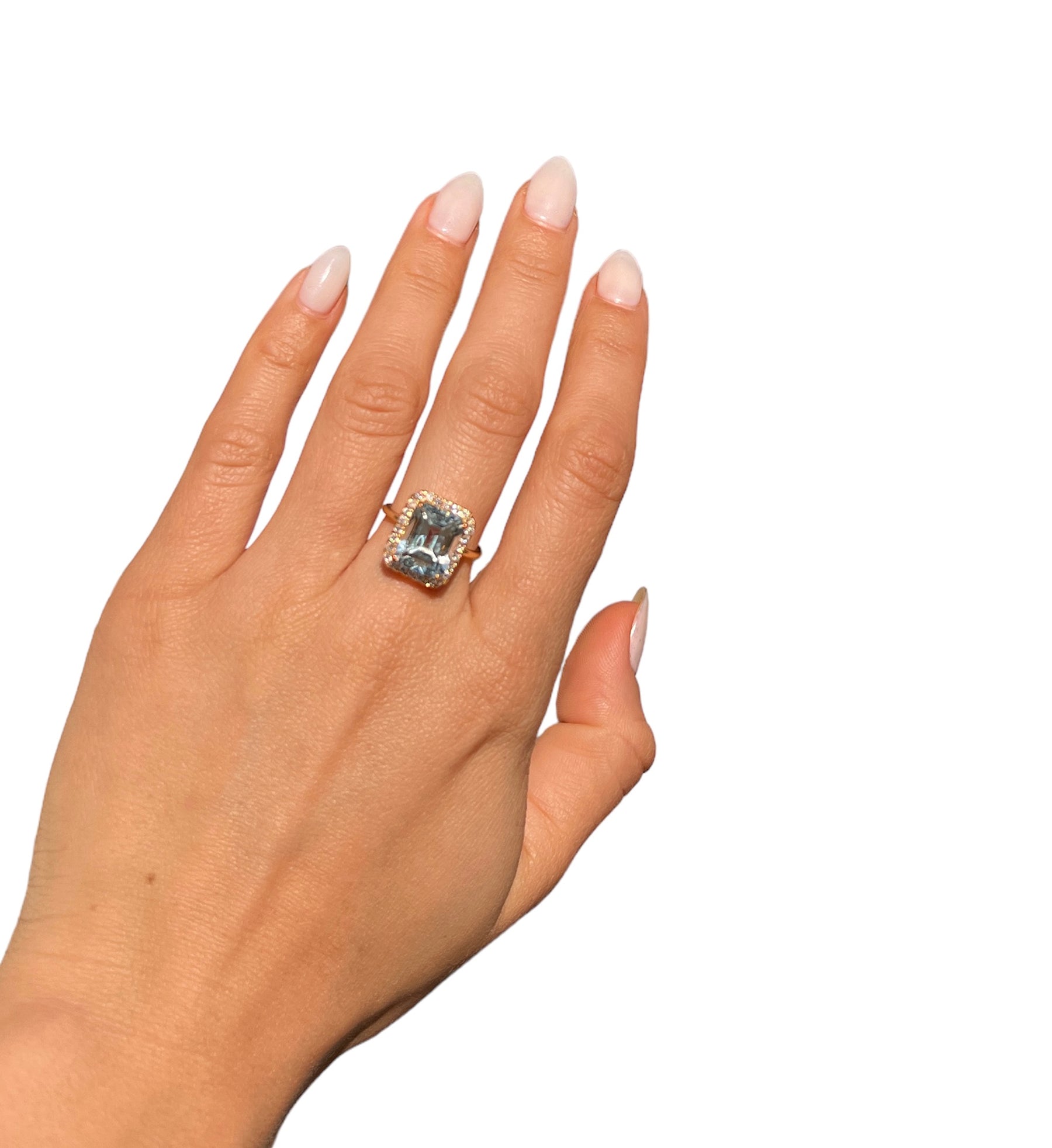 14KT Yellow Gold 6.40ctw Topaz Diamond Cocktail Ring Size 7