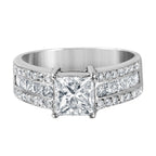 14KT White Gold 1.80ctw Diamond Engagement Ring Size 5