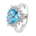 14KT White Gold 5.06ctw Topaz Diamond Cocktail Ring Size 7.25