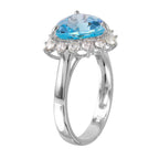 14KT White Gold 5.06ctw Topaz Diamond Cocktail Ring Size 7.25
