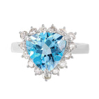 14KT White Gold 5.06ctw Topaz Diamond Cocktail Ring Size 7.25