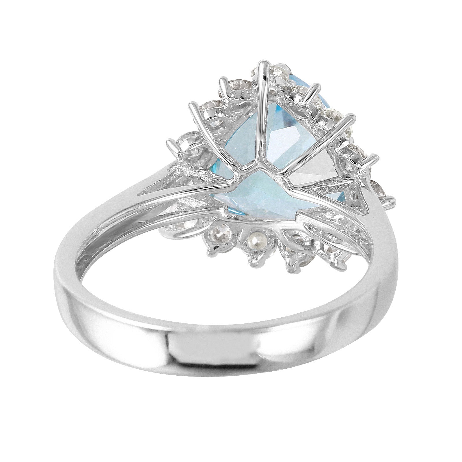 14KT White Gold 5.06ctw Topaz Diamond Cocktail Ring Size 7.25