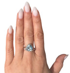 14KT White Gold 5.06ctw Topaz Diamond Cocktail Ring Size 7.25