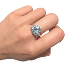 14KT White Gold 5.06ctw Topaz Diamond Cocktail Ring Size 7.25