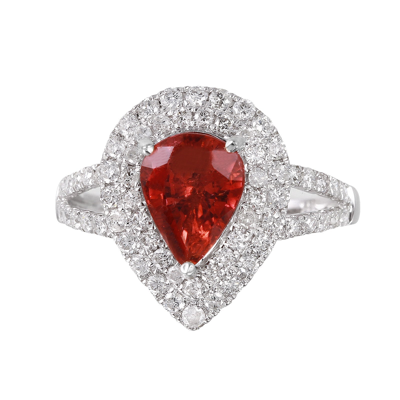 14KT White Gold 2.18ctw Tourmaline Diamond Cocktail Ring Size 7