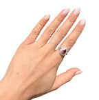 14KT White Gold 2.18ctw Tourmaline Diamond Cocktail Ring Size 7