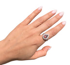 14KT White Gold 2.18ctw Tourmaline Diamond Cocktail Ring Size 7