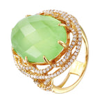 14KT Yellow Gold 14.80ctw Tourmaline Diamond Cocktail Ring Size 7