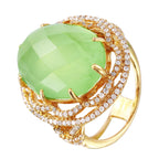 14KT Yellow Gold 14.80ctw Tourmaline Diamond Cocktail Ring Size 7