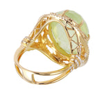 14KT Yellow Gold 14.80ctw Tourmaline Diamond Cocktail Ring Size 7