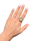 14KT Yellow Gold 14.80ctw Tourmaline Diamond Cocktail Ring Size 7