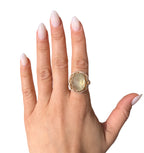 14KT Yellow Gold 14.80ctw Tourmaline Diamond Cocktail Ring Size 7