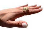 14KT Yellow Gold 14.80ctw Tourmaline Diamond Cocktail Ring Size 7