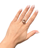 14KT Yellow Gold 4.04ctw Morganite Diamond Cocktail Ring Size 7