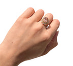 14KT Yellow Gold 4.04ctw Morganite Diamond Cocktail Ring Size 7