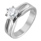 14KT White Gold 0.93ctw Diamond Solitaire Ring Size 6