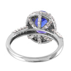 14KT White Gold 4.33ctw Tanzanite Diamond Cocktail Ring Size 7.25