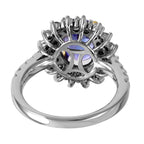 14KT Two Tone Gold Tanzanite Diamond Cocktail Ring Size 7.5