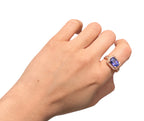 14KT Rose Gold 4.47ctw Tanzanite Diamond Cocktail Ring Size 6