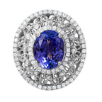 14KT White Gold 3.66ctw Tanzanite Diamond Cocktail Ring Size 7