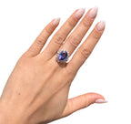 14KT White Gold 5.27ctw Tanzanite Diamond Cocktail Ring Size 6.5