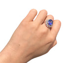 14KT White Gold 5.27ctw Tanzanite Diamond Cocktail Ring Size 6.5