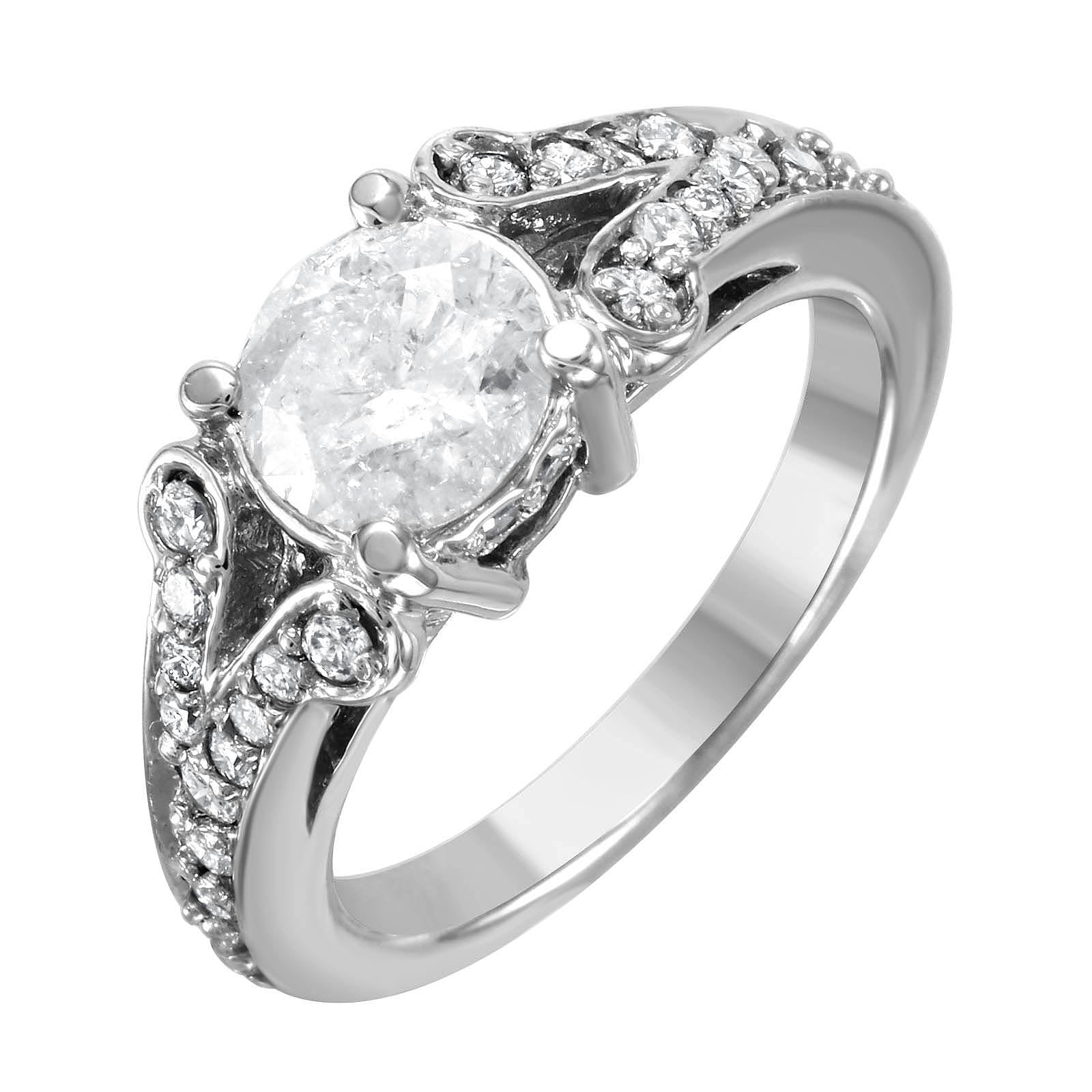 14KT White Gold 1.58ctw Diamond Engagement Ring Size 6.5