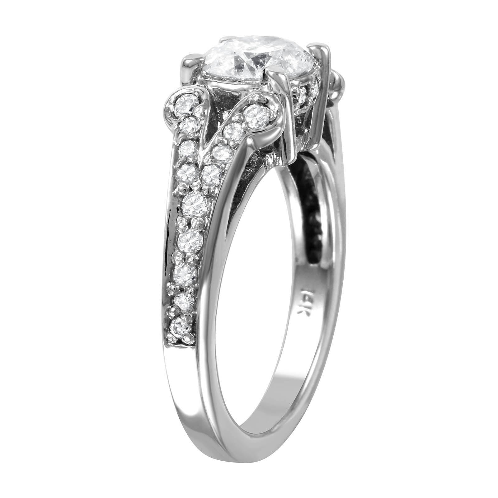 14KT White Gold 1.58ctw Diamond Engagement Ring Size 6.5