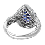 14KT White Gold Tanzanite Diamond Cocktail Ring Size 7