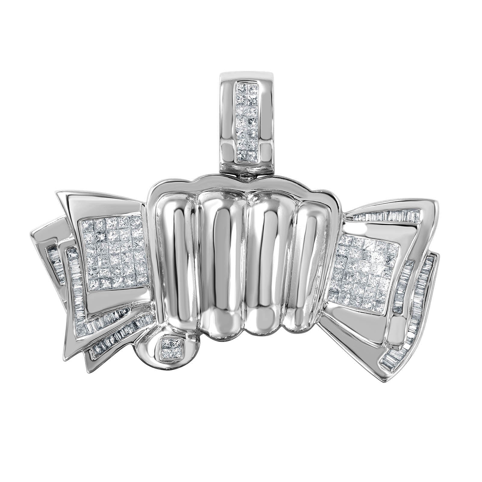 14KT White Gold 3.17ctw Money Diamond Pendant