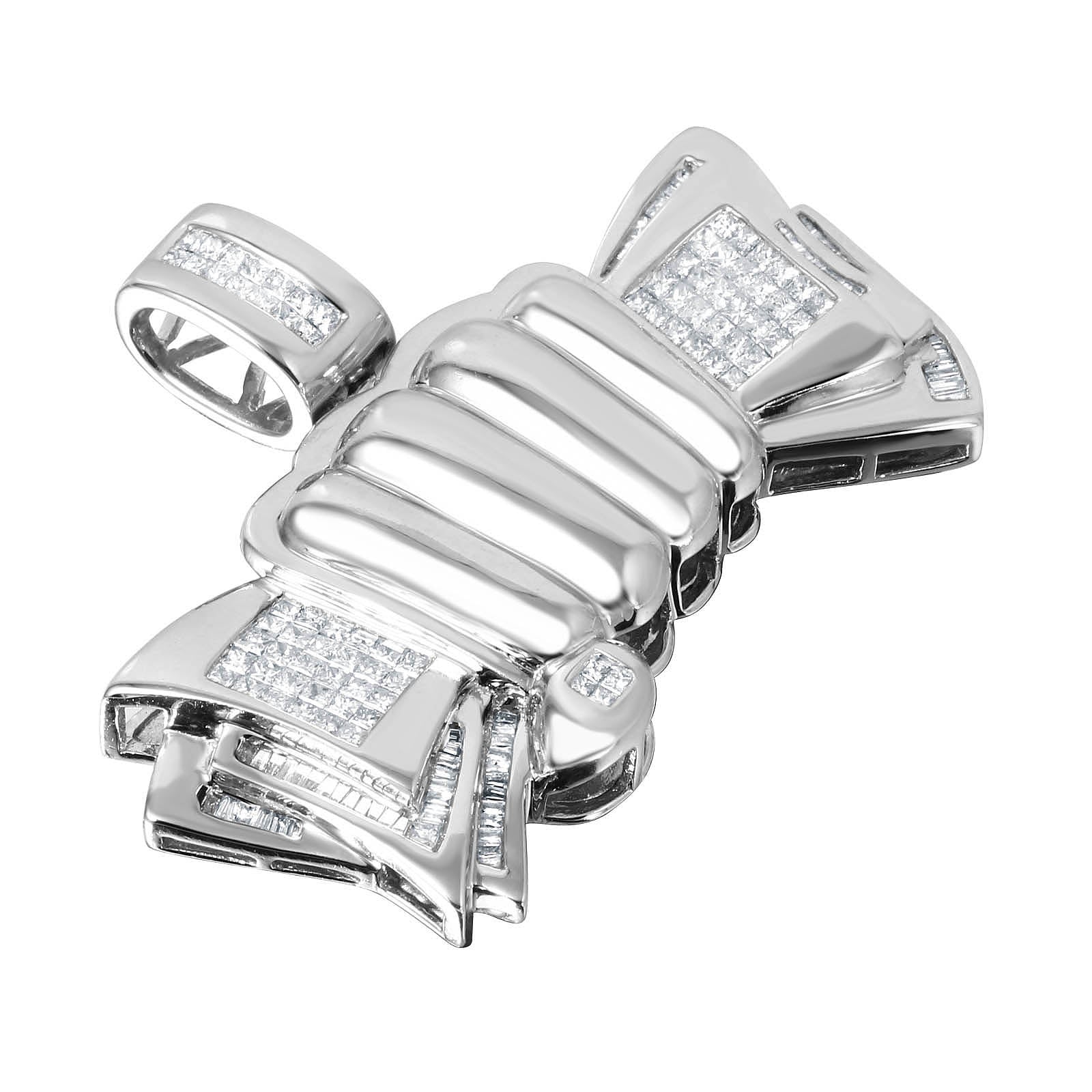 14KT White Gold 3.17ctw Money Diamond Pendant