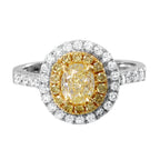 18KT Two Tone Gold 1.26ctw Diamond Engagement Ring Size 6.5
